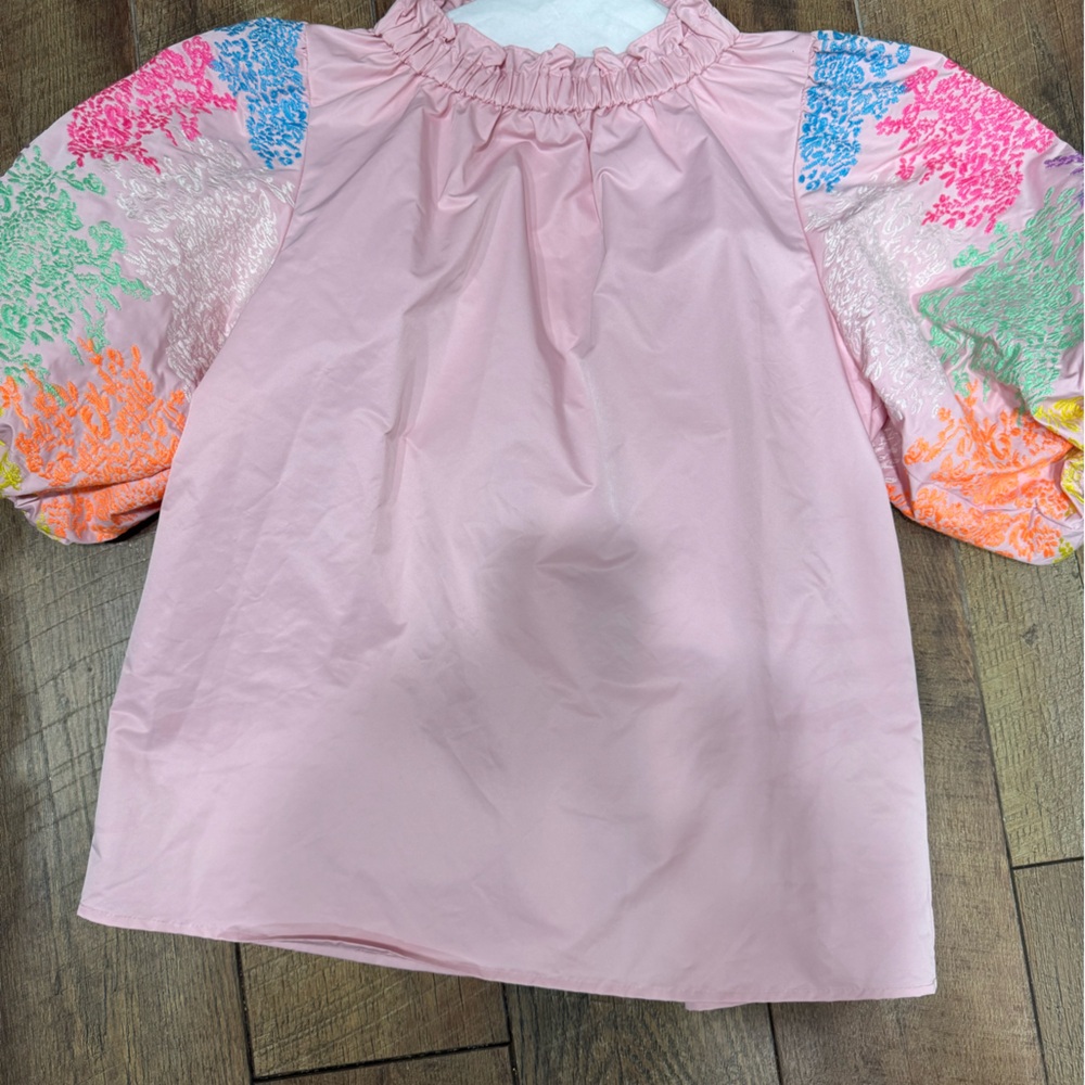 Thml smock puff sleeve top. large